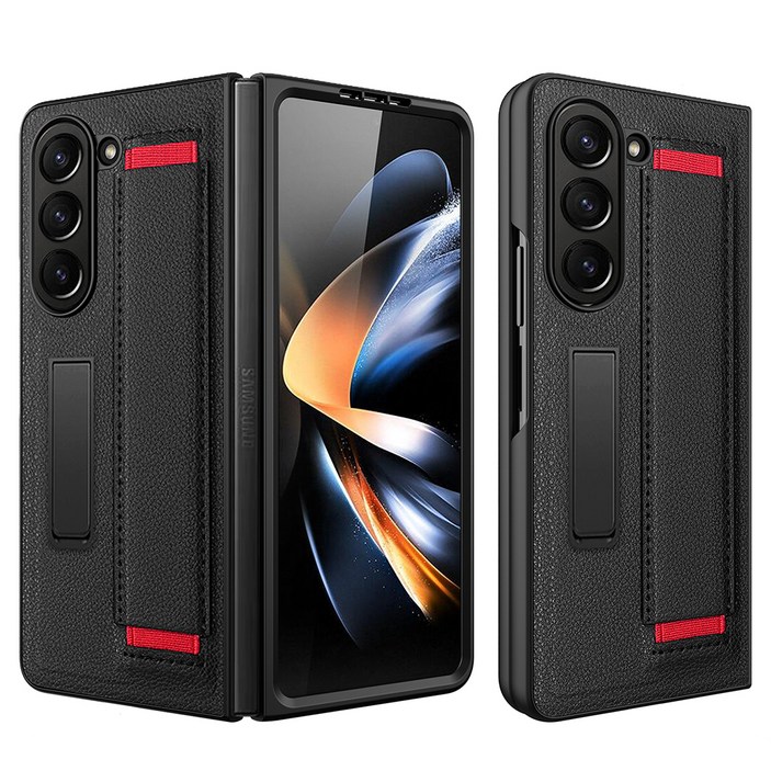 구스페리 풀커버 스탠딩 밴드 스트랩 가죽 휴대폰 케이스