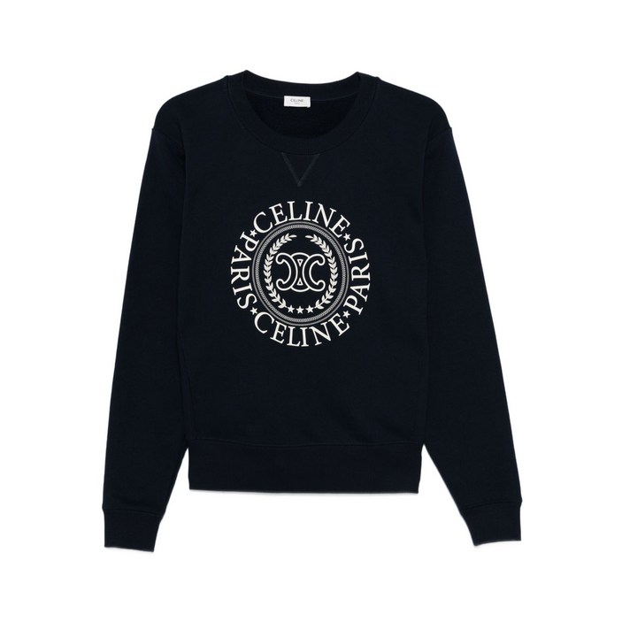 셀린느 로고 장식 스웨트셔츠