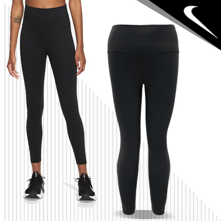 나이키 우먼스 원 하이웨이스트 78 레깅스 타이츠 DV9021010 블랙_쿠