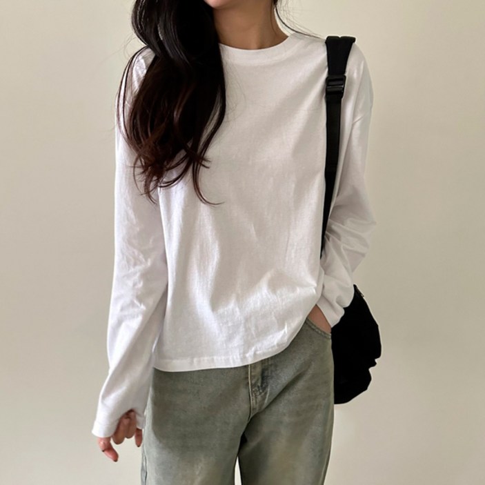 [기본에진심] 탄탄핏 레이어드용 무지 긴팔티 / 데일리문20수코튼긴팔티JCT