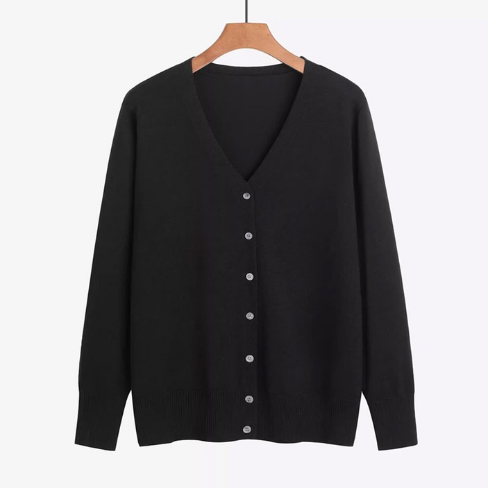 시크벤 여성 스판 브이넥 니트 가디건 44~88