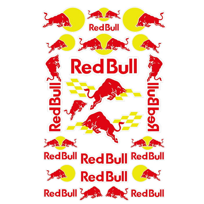 레드불 스티커 데칼스티커 오토바이스티커 튜닝스티커, 1세트, 레드옐로우