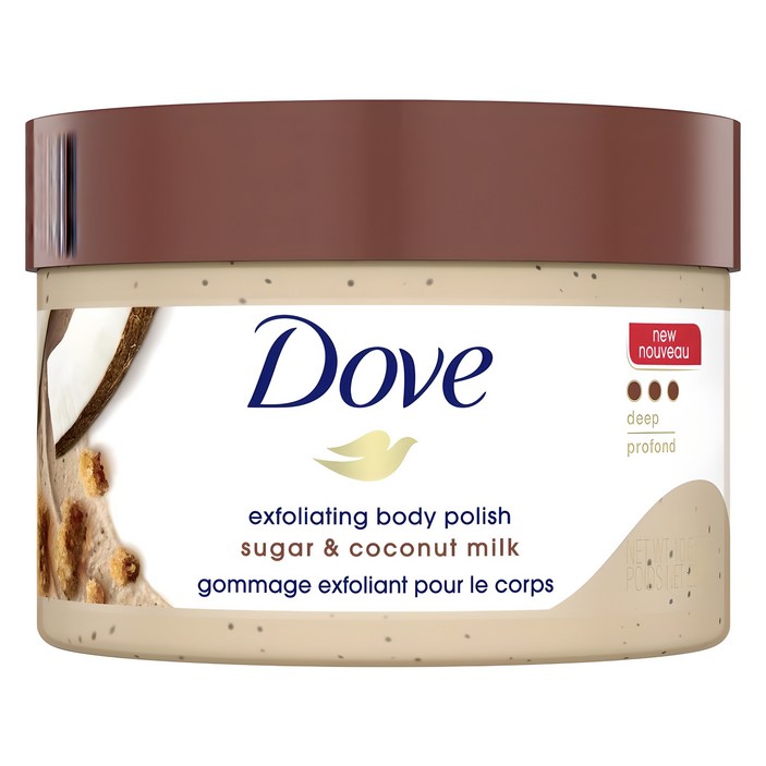 도브 슈가 앤드 코코넛밀크 바디스크럽, 298g, 1개