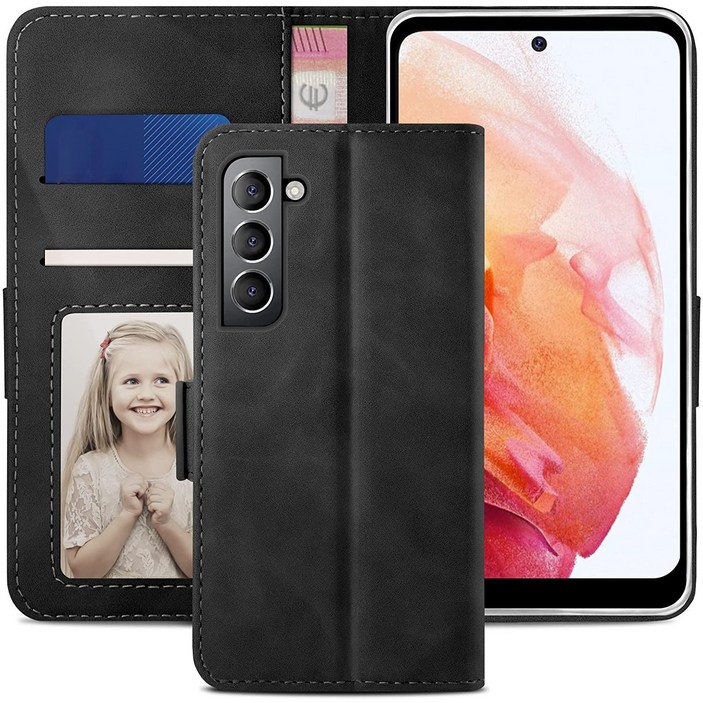 삼성 갤럭시 S22 플러스 울트라 5G 지갑형 카드수납 다이어리 휴대폰리 케이스 S22 plus ultra Leather wallet case 적용+지문인식 보호필름 증정 풀세트 - 쇼핑앤샵