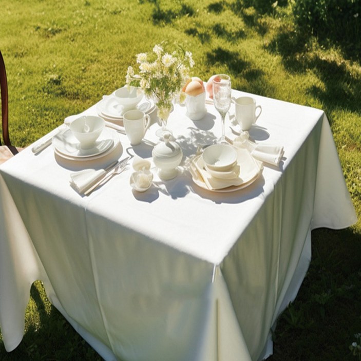 유스몰 구김없는 행사용 무지 테이블보 고급형, 화이트