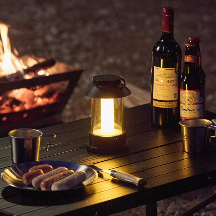 버티탭 캠핑랜턴 10000mAh 텐트조명 LED충전렌턴 감성캠핑랜턴 충전식조명 실내등 감성램프 실외무드등, 블랙, 1개