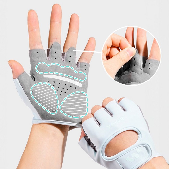 코지스 자전거장갑 충격 흡수 반장갑, 1세트, 민트