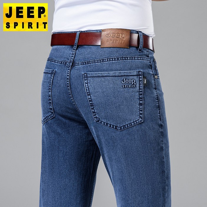 JEEP SPIRIT 지프 스피릿 청바지 남성 여름 가을 스타일 통기성 바지 비즈니스 캐주얼 느슨한 팬츠 스트레이트 탄성 중역 내마모성 얇은 남자 청바지 J8027 JEEP SPIRIT 지프 스피릿 청바지 남성 여름 가을 스타일 통기성 바지 비즈니스 캐주얼 느슨한 팬츠 스트레이트 탄성 중역 내마모성 얇은 남자 청바지 J8027