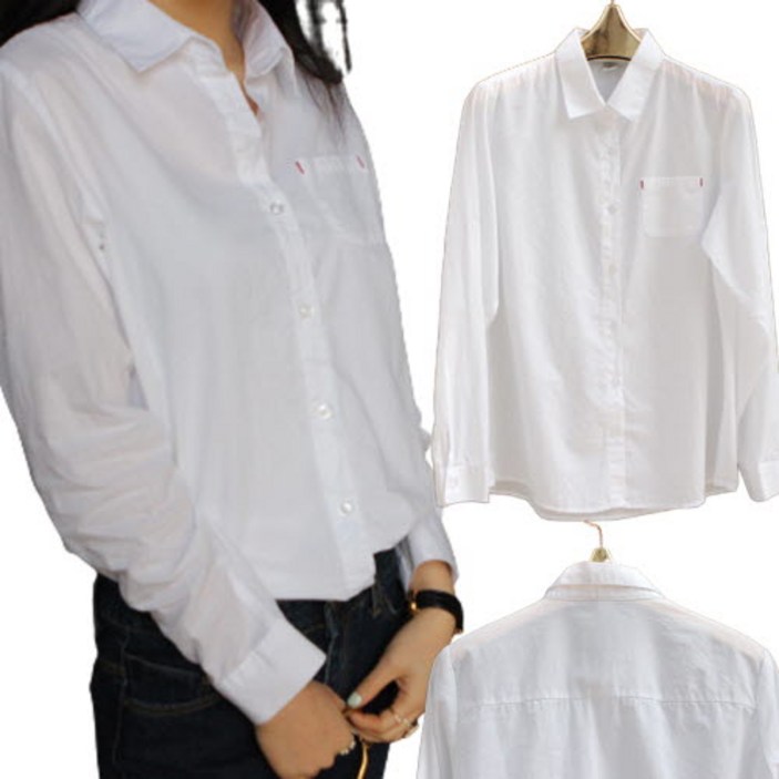 LIVAGIRL 기본 여성 흰셔츠 702 블라우스