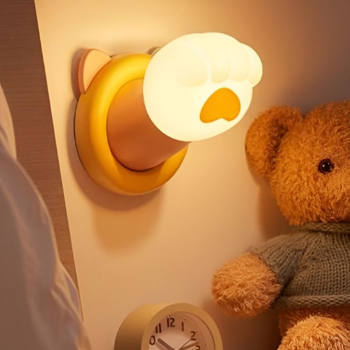 바투하루 고양이 터치 무드등 수유등, 핑크노랑