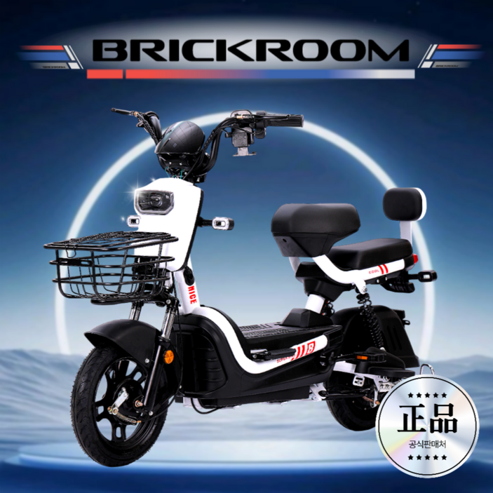 BRICKROOM 라이덱스 고출력 전기스쿠터 2인용 출퇴근 자토바이 전기자전거 500w, 화이트, 리튬30A