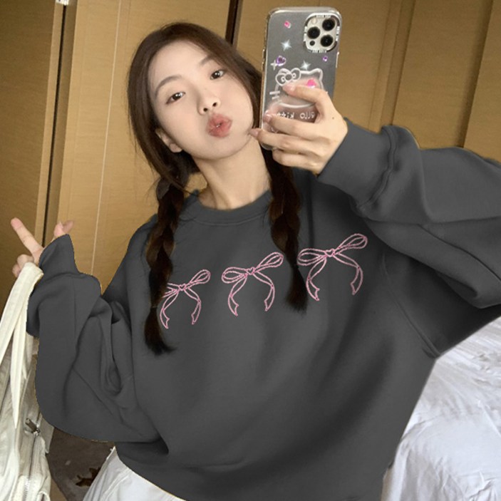 자체제작 발레리본 기모 맨투맨
