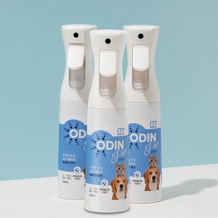 (미국 아마존 판매 1위 동일성분) 휴매니존 오딘펫 300ml , 3개, 강아지 고양이 탈취제 소변 오줌 배변냄새 제거, 300ml, 3