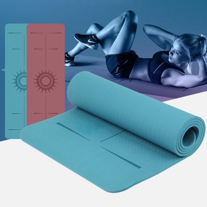 친환경요가매트 8mm 센터 라인 TPE요가매트