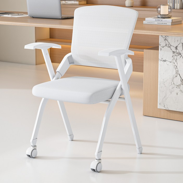 Kipnos 의자 컴퓨터의자 책상의자 사무용의자 학생의자 사무실의자 공부의자 사무용 푹신한 의자 접이식 메쉬 사무실 회의실 독서실, 화이트