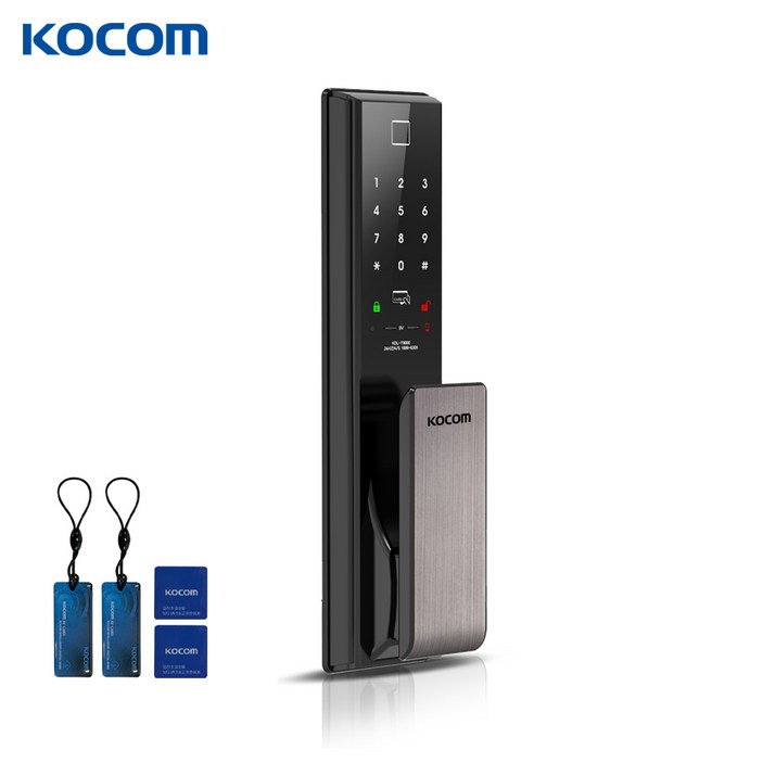 코콤 KDL-AC9590 지문인식 현관문 무타공 푸시풀 번호키 도어락 교체 설치 고리형 2개+부착형 2개, 고객직접설치, KDL-AC9590