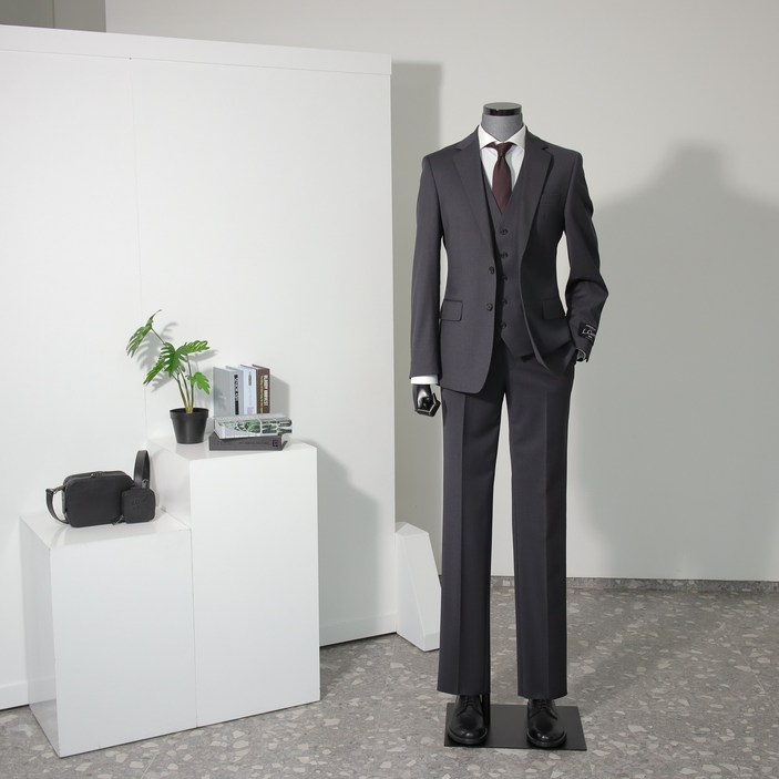 리버클래시 LLS11503CH [SMAL-FIT SUIT] 울 스판 싱글 슬림 3PCS 정장 차콜그레이 (조끼별도)