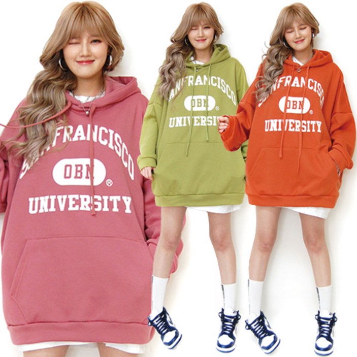 통통마녀  샌프란시스코 박스 후드 5컬러  남여공용  오버사이즈  기모 포함 판매