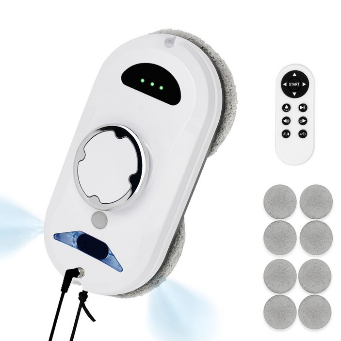 Novatech S1 창문 로봇청소기 5800Pa 초강흡입력 자동 분수 유리창 로봇청소기 초슬림 창문 청소기, Noa-S1, White