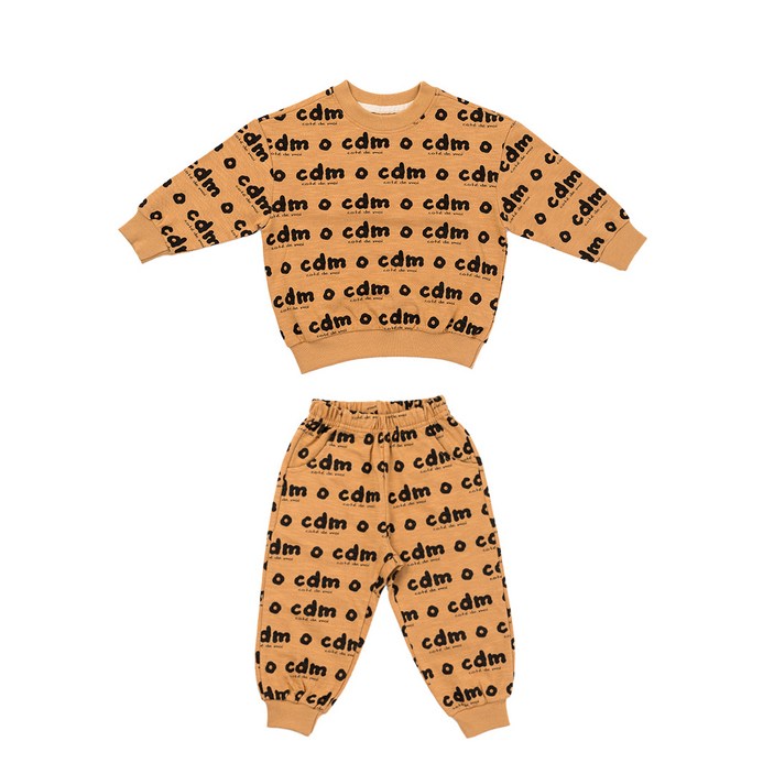 꼬떼드무어 모티프 셋업꼬떼드 아기상하복 유아상하복세트 맨투맨세트 아동복 등원룩