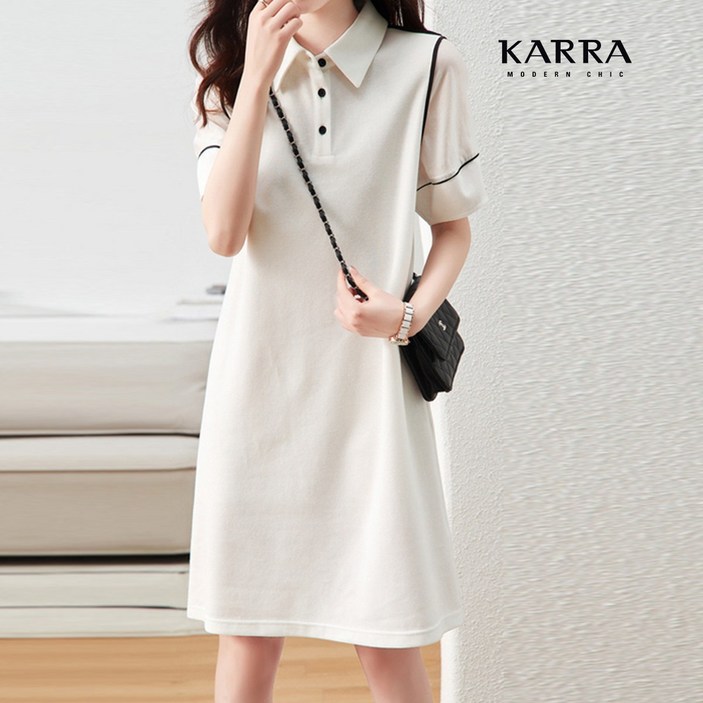 KARRA (77까지)배색슬리브카라원피스_A3F0942