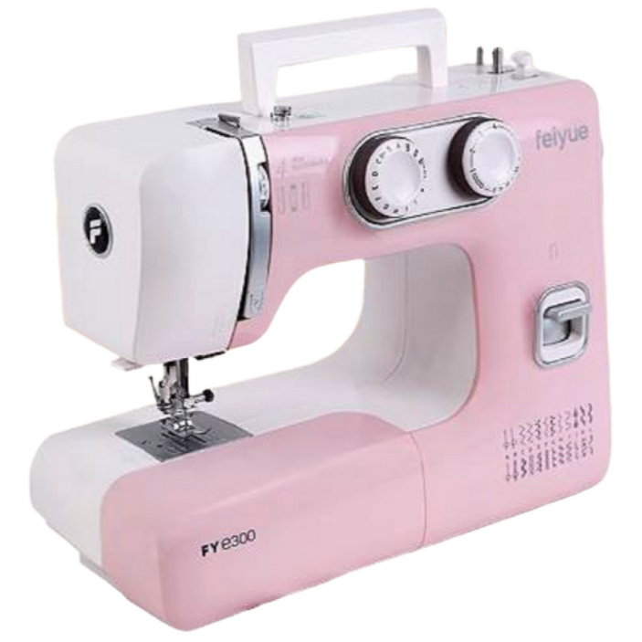 재봉연구소 미싱기 재봉틀 100W 강력한 저속 재봉 두꺼운 원단 옷수선 미싱 미싱기 수선, 핑크, 디럭스형