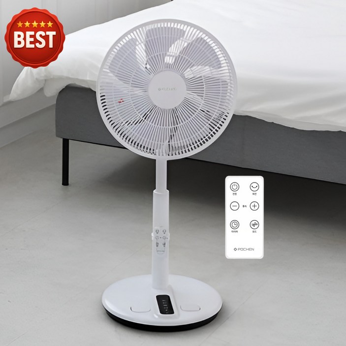 <여름 특가> 포첸 저소음 발터치 리모컨 스탠드형 가정용 업소용 원룸 선풍기, PCF-DC14FR