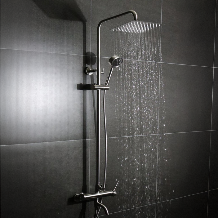 로딘 무광 샤워기수전 레인샤워 해바라기 욕실 스텐 SUS304 욕조 샤워기교체 IN-231, 실버, 1개