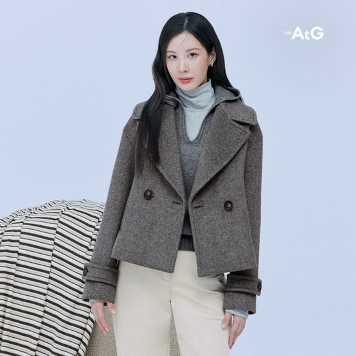 [최초2만원인하] 더엣지 24FW 울혼방 헤링본 더블 코트