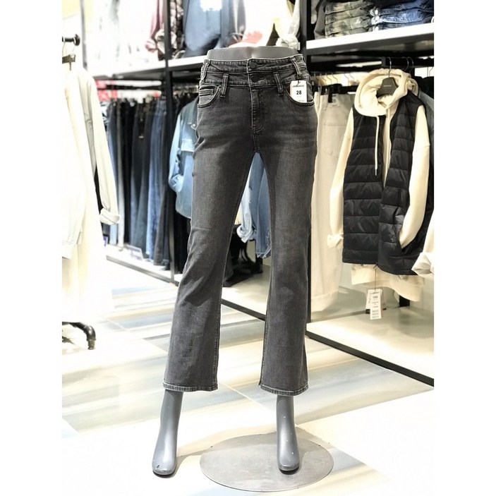 잠뱅이 천호 여성 스판 허리 투버튼 세미 부츠컷핏 청바지 DNE555