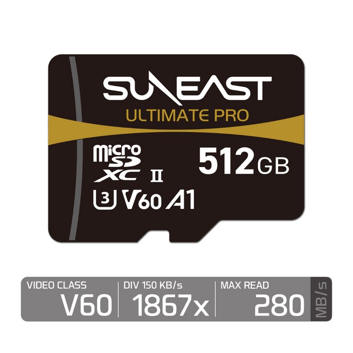 선이스트 얼티메이트 프로 마이크로SD V60 1867 배속 드론 SE-MS2128G26G1F, 1개
