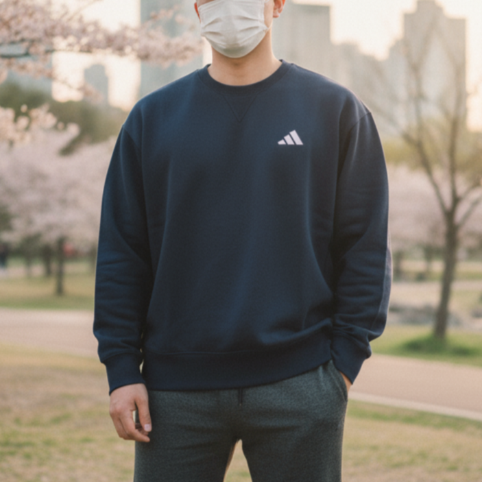 아디다스 남녀공용 맨투맨 오버핏 데일리 면