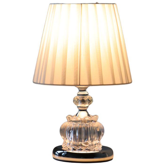 프리지아 LED 단스탠드 패브릭 크리스탈 인테리어스탠드조명 책상 스탠드 카페 방 무드등 조명, 크롬실버