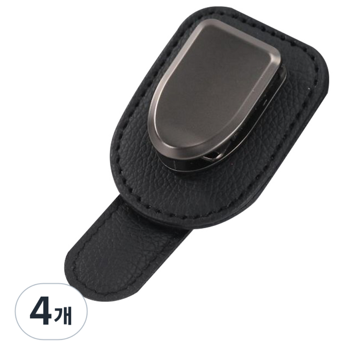 심플리프 차량용 선글라스 클립, 4개, 블랙