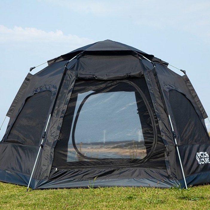 포스타브 원터치 육각텐트 블랙 자동텐트, 블랙