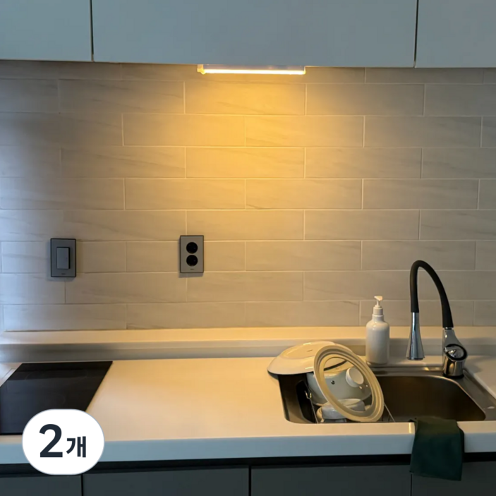 TM 무선 LED 모션 센서등 무타공 화장실 신발장 베란다 현관 침실 주방 직부등 웜화이트 30cm, 2개, 웜 화이트30cm