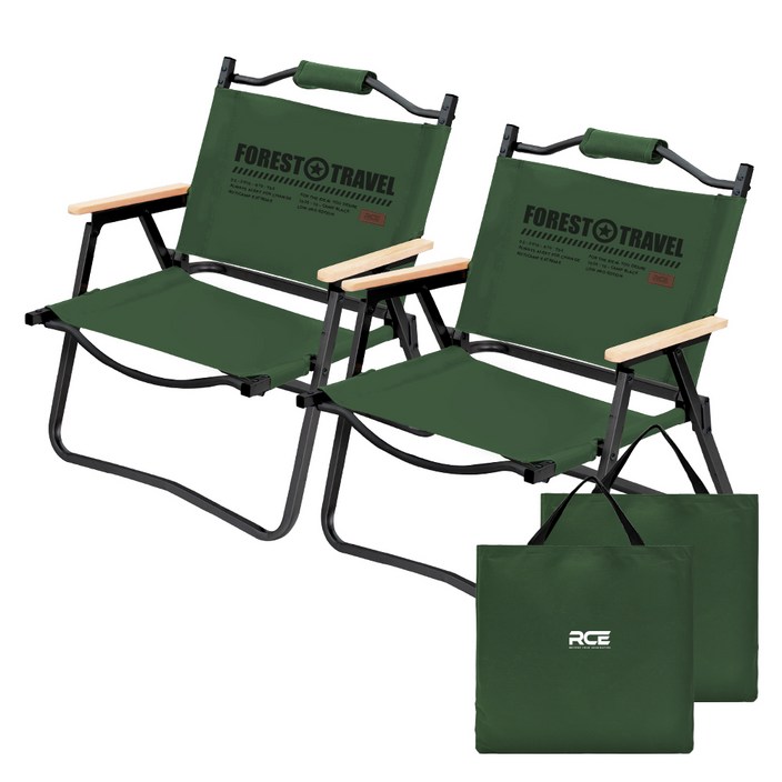 로티캠프 접이식 경량 로우 캠핑 의자 2p  전용가방 2p 세트