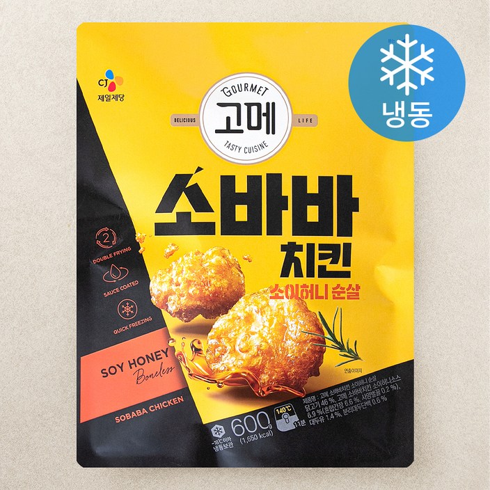고메 소바바치킨 소이허니 순살 냉동, 600g, 1개 고메 소바바치킨 소이허니 순살 냉동, 600g, 1개