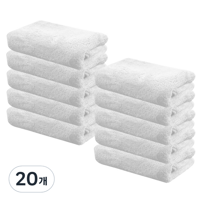 월드크린 그레슬린 극세사 타월 코랄, 화이트, 1개입, 20개