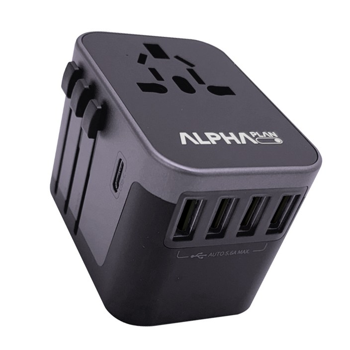 알파플랜 초고속 해외 여행용 멀티어댑터 블랙 JY305B