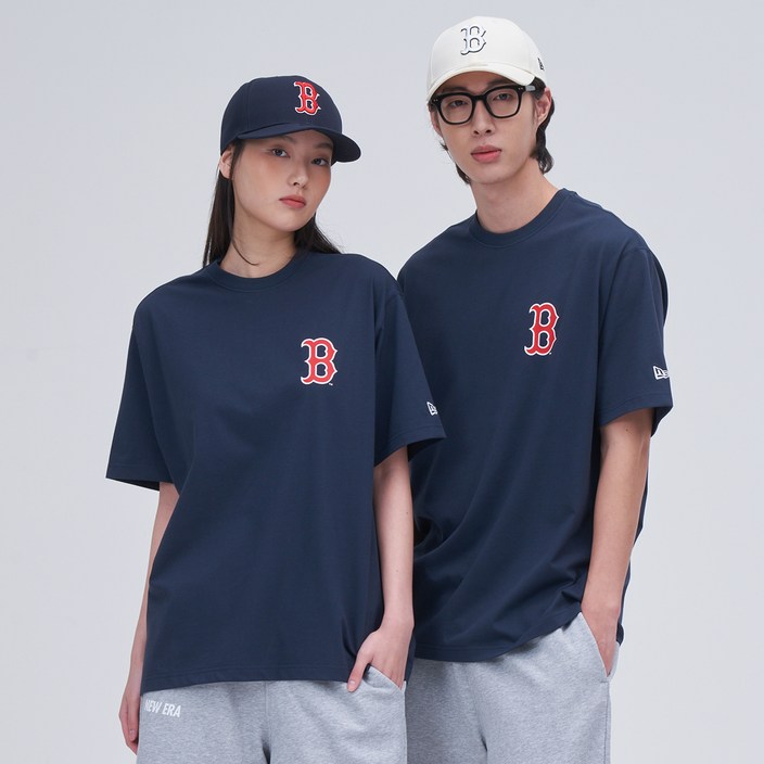 뉴에라 남녀공용 MLB 베이직 로고 보스턴 레드삭스 반팔 티셔츠 14721310