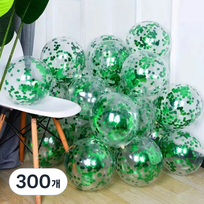 팡파티 파티풍선, 그린스팽글, 300개