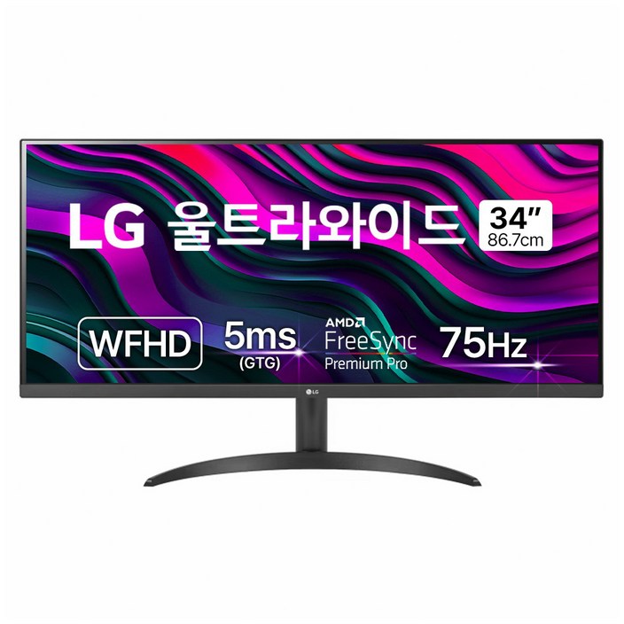 LG전자 WFHD 울트라와이드 모니터 방문설치, 86.7cm, 34WP500 LG전자 WFHD 울트라와이드 모니터 방문설치, 86.7cm, 34WP500