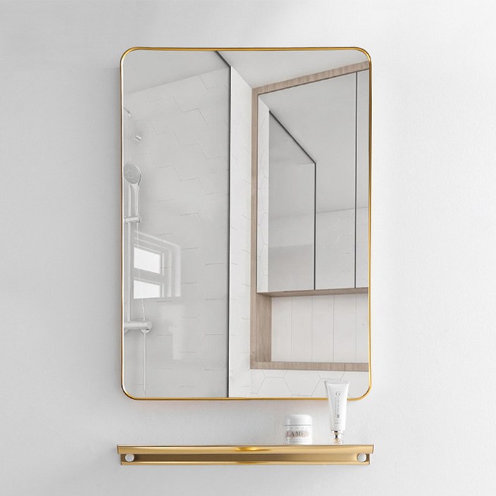 인뮤즈 사각 벽거울 40 x 50 cm, 골드