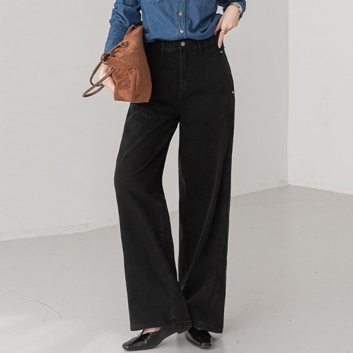 피핀 여성용 숏/기본/롱 기장 절개 벌룬핏 데님 진 711120