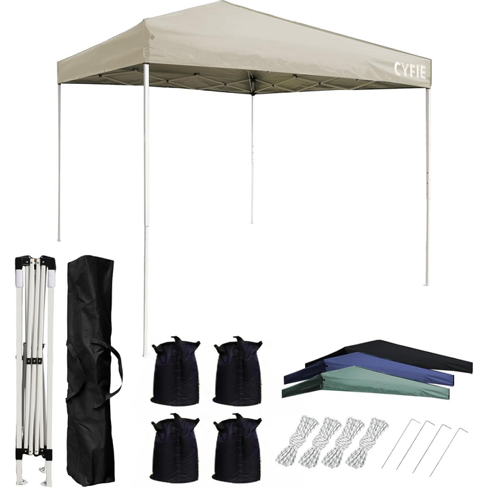 접이식 캐노피 천막 몽골텐트 차양막 행사용 방수 타프 대형 2X2 4-6 인용, 카키