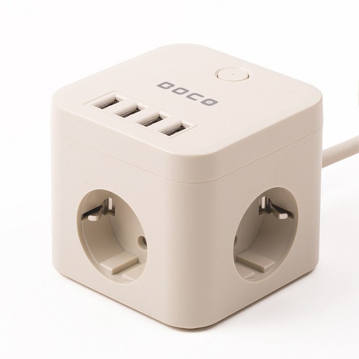 보코 USB MINI 멀티탭 3구 SL320, 2m, 크림, 1개