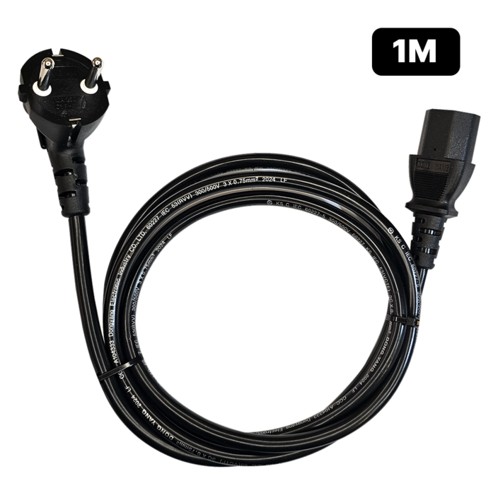 IEC C13 AC 파워코드 전원케이블 0.75 PC 컴퓨터 모니터 프린터 서버용, 1m, 1개