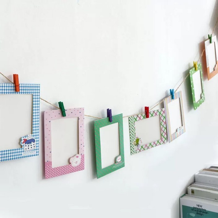 귀여운 카툰 종이액자 포토 가랜드 10종 세트