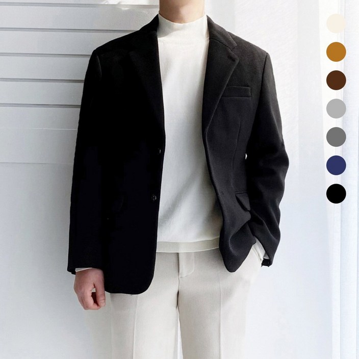 레브클래식 남자 겨울 콤비 자켓 블레이저 세미 캐주얼 정장 울터치 마이 체크 빅사이즈